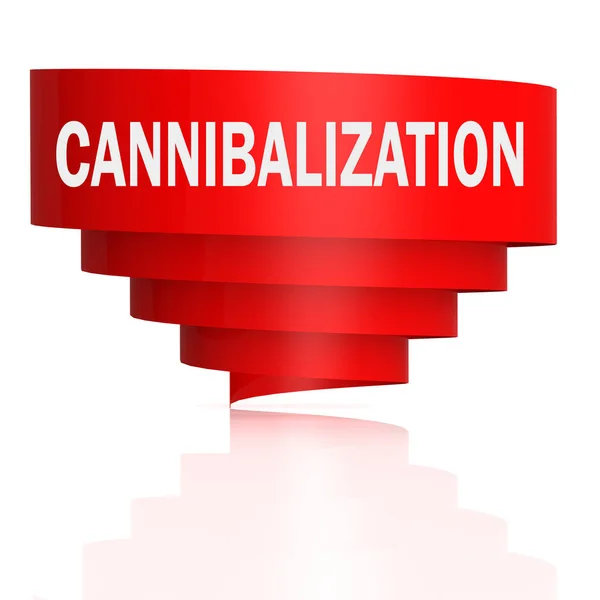 Kannibalisatie Woord Met Rode Curve Banner Rendering — Stockfoto