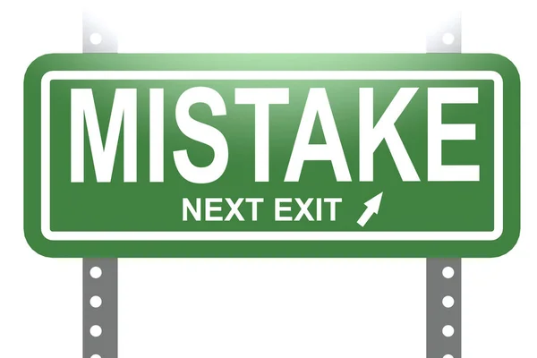 Mistake Word Green Sign Board Isolated Rendering — Stock Photo, Image