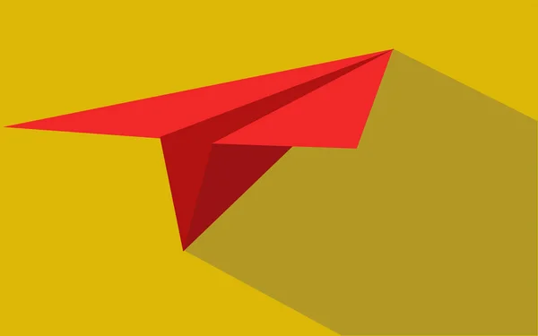 Red Paper Plane Shadow Rendering — Stock Photo, Image