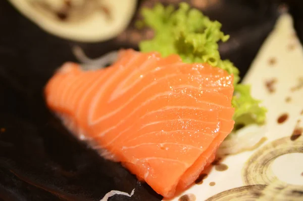 Rauwe Zalm Segment Zalm Sashimi Japanse Stijl — Stockfoto