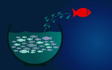 Balık akvaryum dışında 3d render atlama