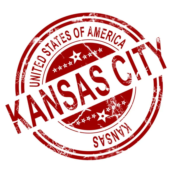 Röd Kansas City Med Vit Bakgrund Rendering — Stockfoto