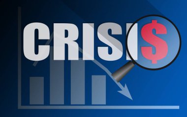 Cam Büyüteç kriz word, 3d render ile