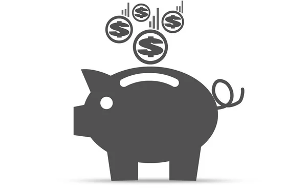 Piggy Bank Icon Isolated White Rendering — Stock Photo, Image