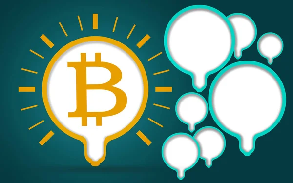 Ilustracja Żarówki Znakiem Bitcoin Renderowanie — Zdjęcie stockowe