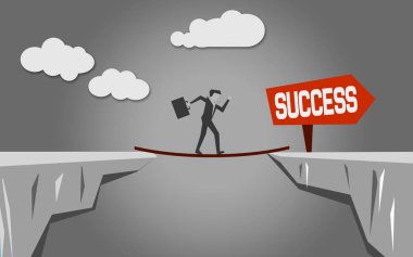 Uçuruma doğru başarı, 3d render yürümek