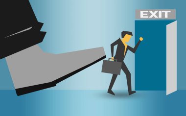 Adam, işten çıkarılma kavramı, 3d render başladı olmak