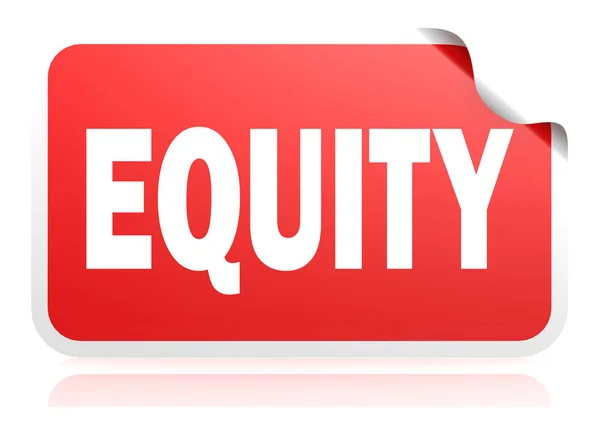 Equity Red Square Banner Renderin — Stock Photo, Image