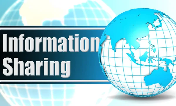 Information sharing with sphere globe with white background, 3d rendering