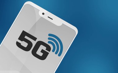 5g metin ekran akıllı telefon, 3d render