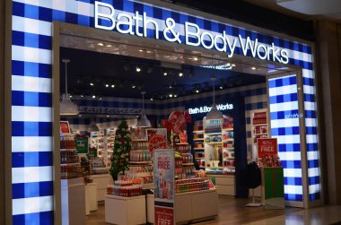 Genting Highlands, Malezya- 03 Aralık 2018: Genting Highlands, Malezya'daki Bath & Body Works mağazası. Bath & Body Works, Llc. L Brands şemsiyesi altında Amerikalı bir perakendeci
