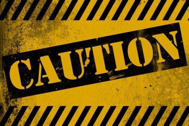 Uyarı işareti sarı çizgili, 3d render