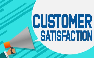 Müşteri memnuniyeti konuşma balonu, 3d render ile megafon