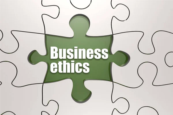 Business Ethics Word Jigsaw Puzzle Rendering — Stock Photo, Image