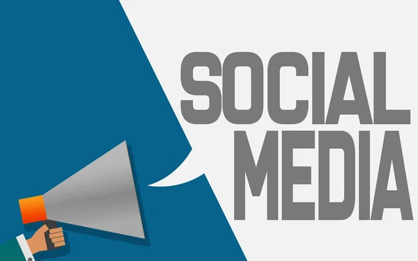 Megafoon Met Sociale Media Tekstballon Rendering — Stockfoto