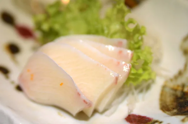 Japans Eten Plakjes Hamachi Sashimi Ook Bekend Als Geelstaart Sashimi — Stockfoto