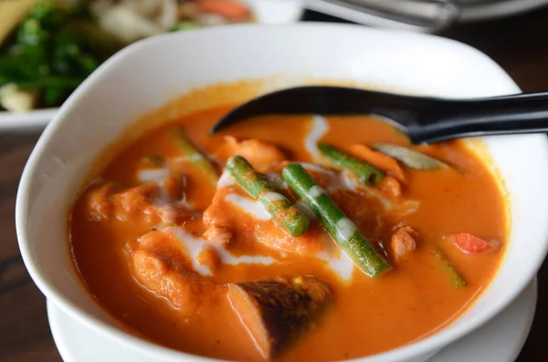 Tailandia Tradición Curry Rojo Con Carne Cerdo Pollo —  Fotos de Stock