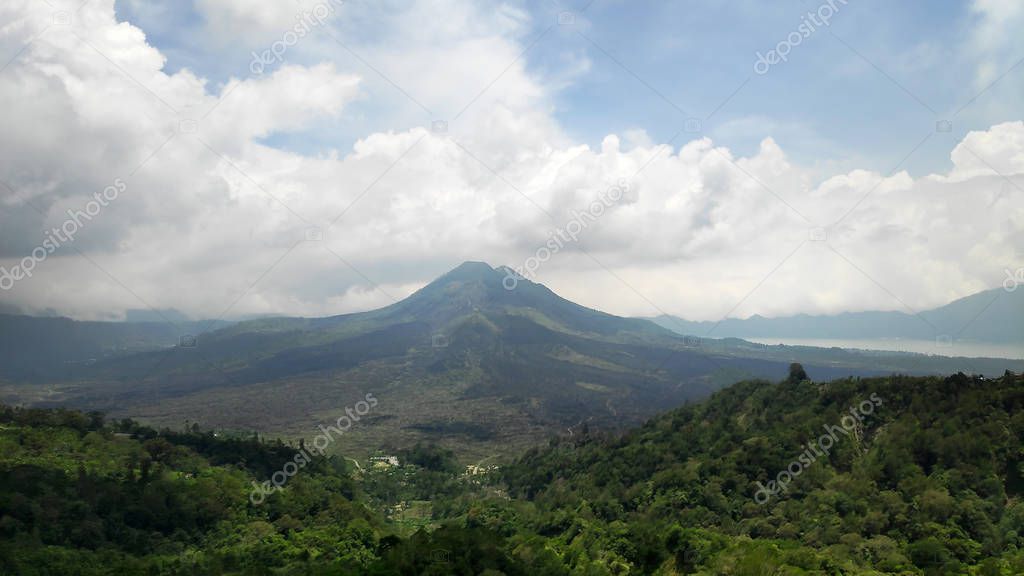 Mount Batur Volcano in Kintamani, Bali. Mount Batur is an active volcano