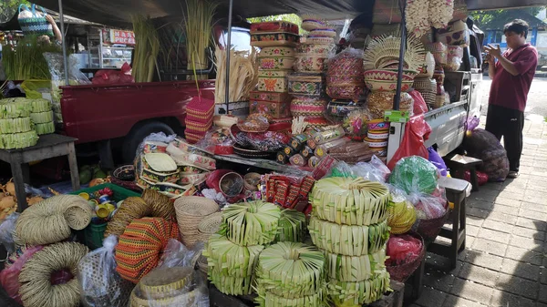 Bali Indonesia Feb 2019 Vista Las Actividades Comerciales Principal Mercado — Foto de Stock