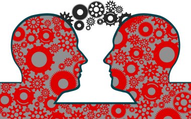 İnsan kafaları Gears ile şeklinde