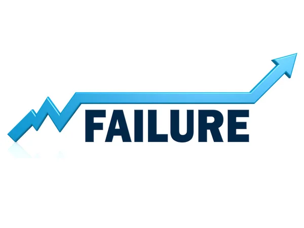 Failure word with blue grow arrow — Stock Photo, Image