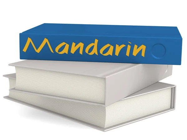 Hard cover blue books with Mandarin word — Stock Photo, Image