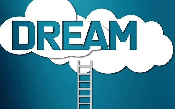 Ladder lead to dream word — Stock Photo, Image