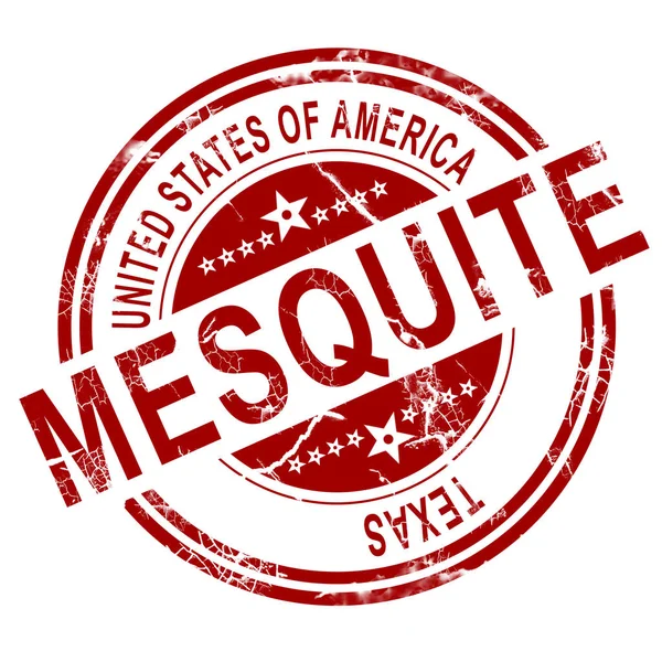 Mesquite texas Marke mit weißem Hintergrund — Stockfoto