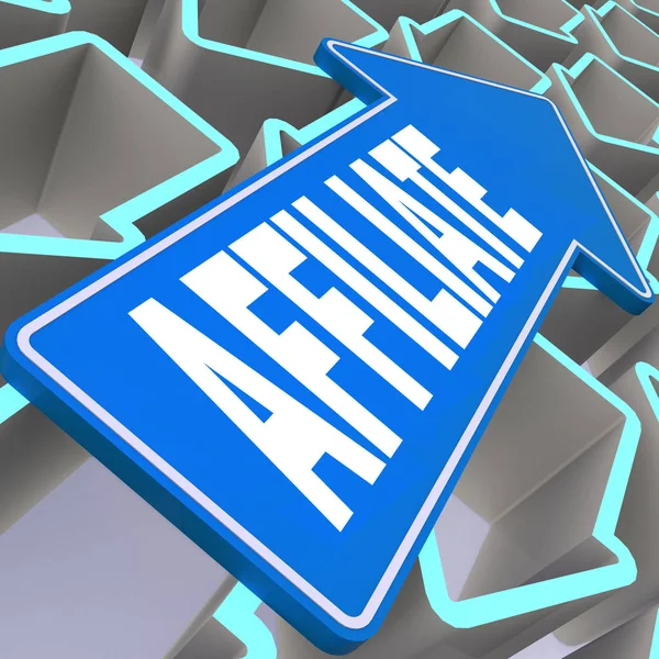 Affiliate word with blue arrow — Stock Photo, Image