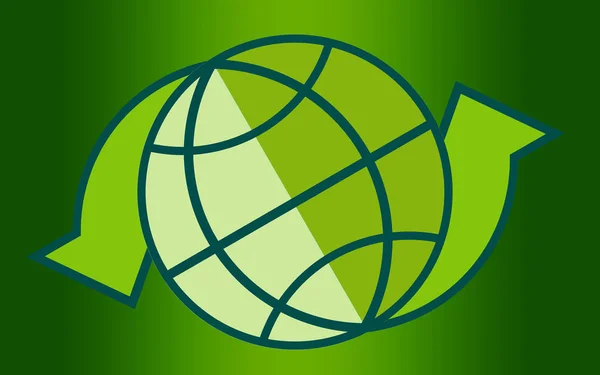 Green globe i Strzałka w bok — Zdjęcie stockowe