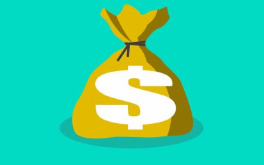 Moneybag düz basit karikatür illüstrasyon
