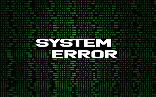Erro de sistema no fundo do código binário — Fotografia de Stock