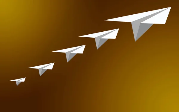 Paper airplane leadership flying — Stock Photo, Image