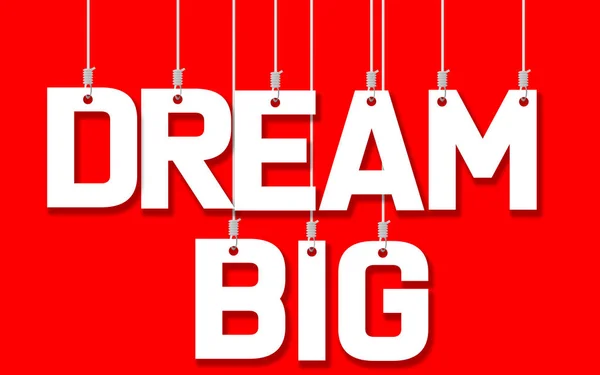 Dream big word hang on ropes — Stock Photo, Image