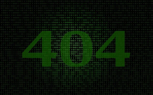 Ошибка 404 слова с двоичным фоном — стоковое фото
