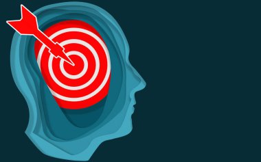 El çizilmiş dart hedef isabet ile insan kafası