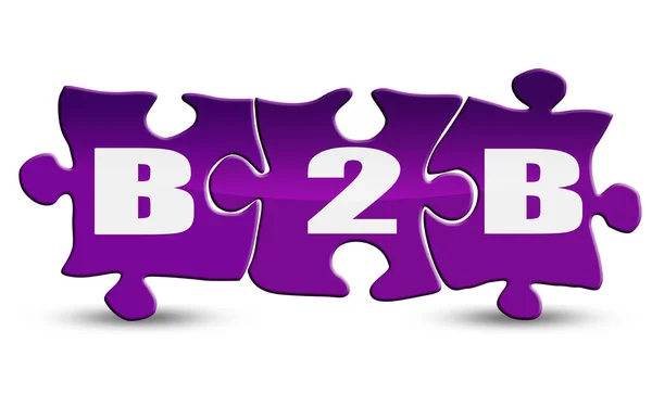 Palabra B2B en puzzle aislado en blanco — Foto de Stock