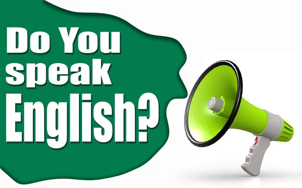 あなたはメガホンで英語の単語を話しますか — ストック写真