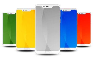 Modern akıllı telefon üzerinde beyaz izole