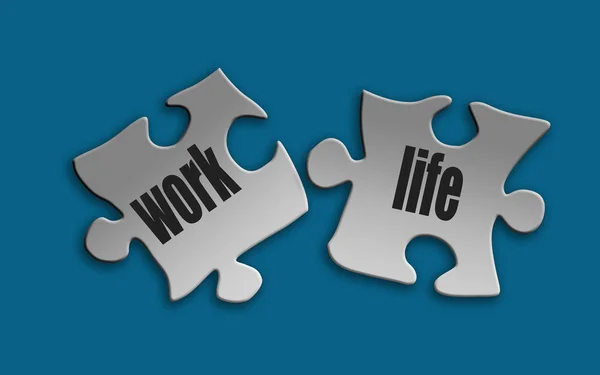 Mot de vie au travail sur puzzle blanc — Photo
