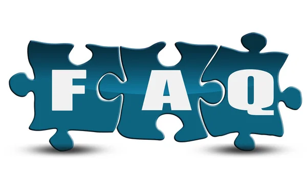 FAQ word on puzzle isolated on white — Stock Photo, Image