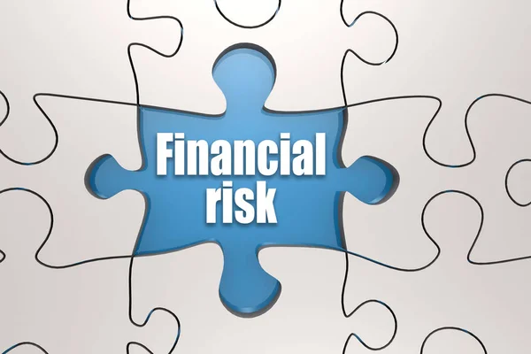 Parola di rischio finanziario sul puzzle — Foto Stock
