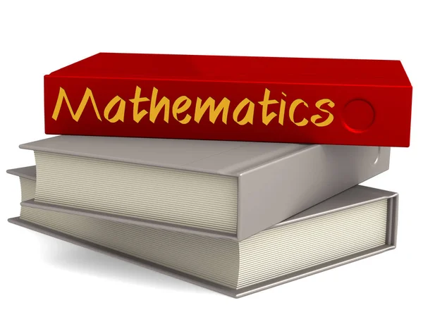 Жорстка обкладинка червоних книг з математичним словом — стокове фото
