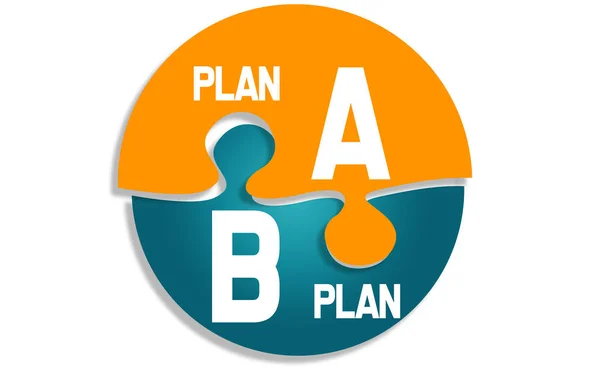 Plan A en plan B op ronde puzzel — Stockfoto