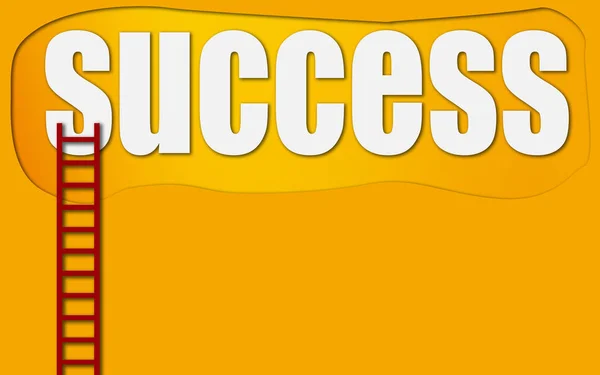 Başarı kelimesine kırmızı merdiven — Stok fotoğraf