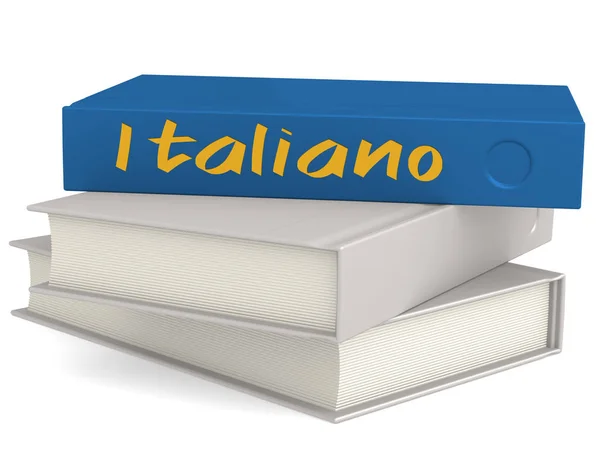 Hard cover boeken met Italiano Word — Stockfoto