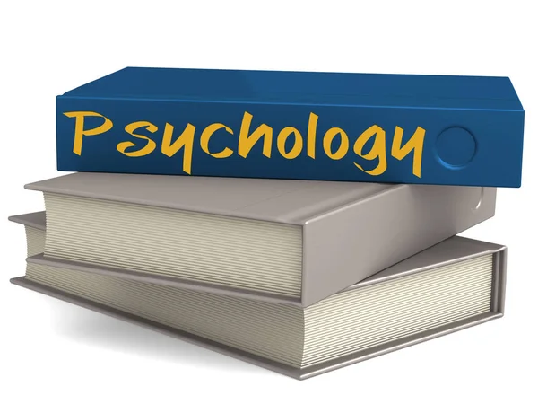 Hard cover blue books with Psychology word — Stock Photo, Image