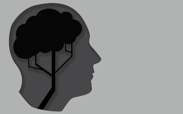 Cabeza humana y forma del cerebro del árbol —  Fotos de Stock