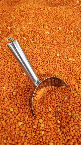 Red lentils on market — Stock Photo, Image