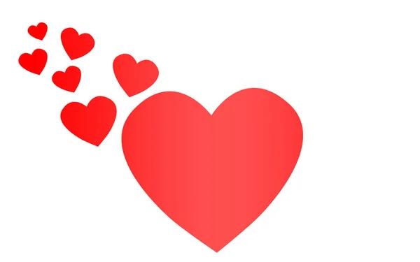 Red heart icon love symbol set — Stock Photo, Image